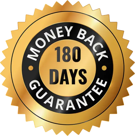 SlimTide 180-day money-back guarantee badge